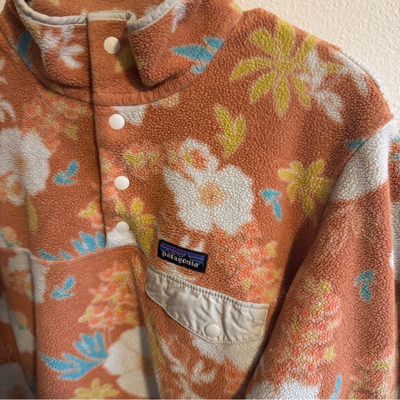 Patagonia Floral Snap-T Fleece Pullover - Flower Power Womens Medium - Picture 3 of 5